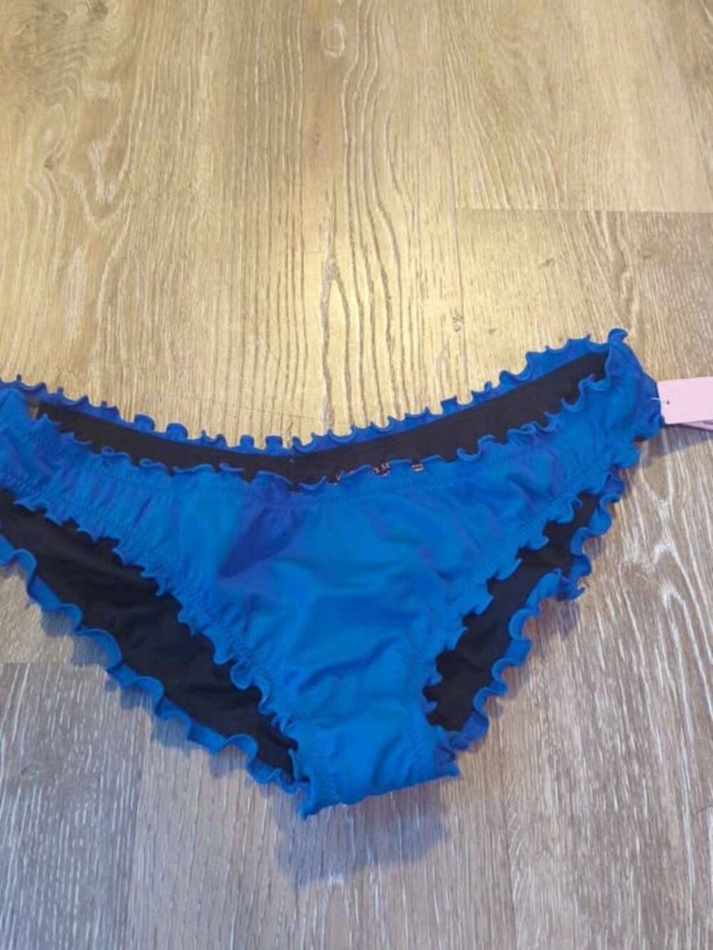 Victoria's Secret Swim Blue Ruffle Bikini Bottoms Size M new